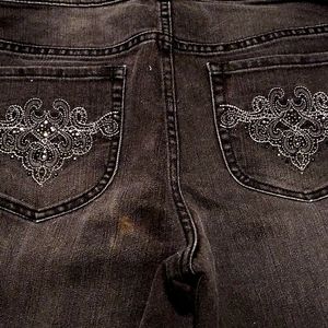 Chicos Embellished Platinum Jeans